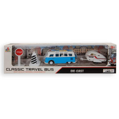 Jonotoys travel bus met caravan speelset