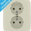 Busch jaeger creme inbouw stopcontact ra dubbel - 4695010