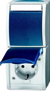 Busch jaeger swd opbouw combinatie ra wissel verticaal blauw - 4696030