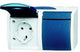 Busch jaeger swd opbouw stopcontact ra dubbel horizontaal blauw - 4696010