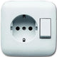 Busch jaeger wit inbouw combinatie 1polig wissel ra - 4691865