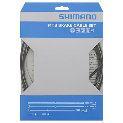 Shimano mtb remkabelset – rvs binnenkabels – voor- en achterrem – 2200 mm m-system – zwart