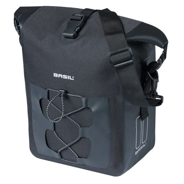 Basil enkele tas navigator waterproof m mik 12-15l 17 x 28 x 34 cm - zwart