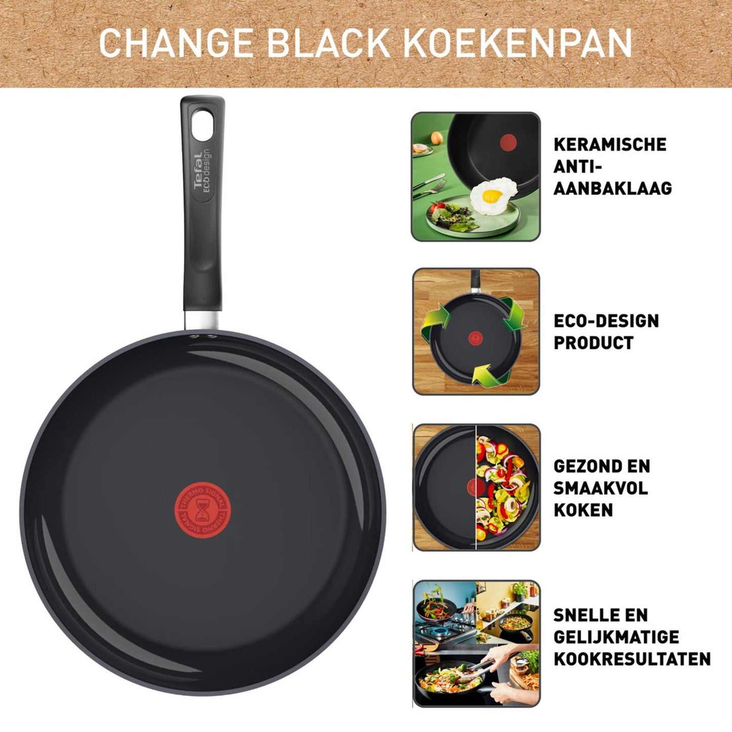 Tefal change black keramische koekenpan ã˜20cm inductie