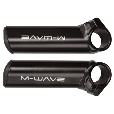 M-Wave Aluminium Bar-Ends 10cm - Recht, Kort - Mat Zwart