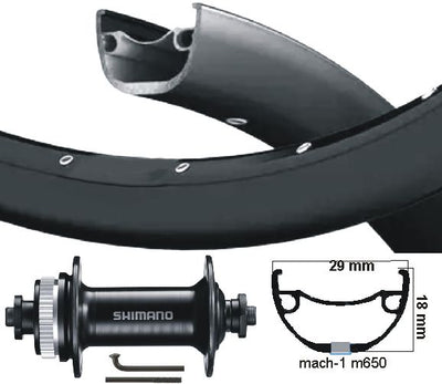 Kgs voorwiel 27,5 inch (584) mach-650 +spaak zwart disc centerlock uitval