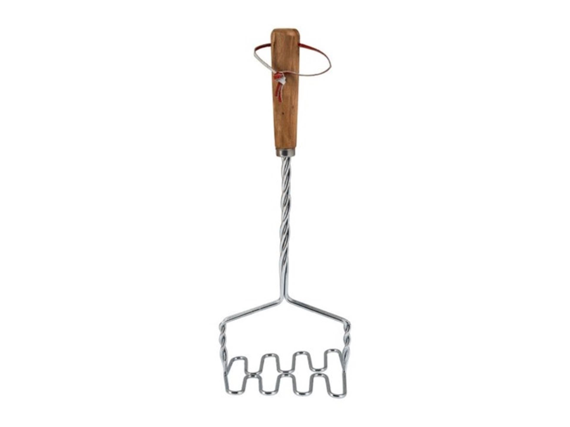 Excellent houseware aardappelstamper 34 cm hout rvs