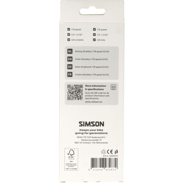 Simson ketting derailleur 7 8v hg