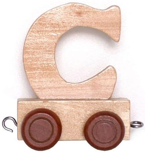 houten letter c met wieltjes 6 cm hoog