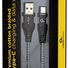 Enzo cablexpert usb-c laadkabel 2m omvlochten zwart - wit - 9530141