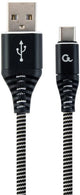 Enzo cablexpert usb-c laadkabel 2m omvlochten zwart - wit - 9530141