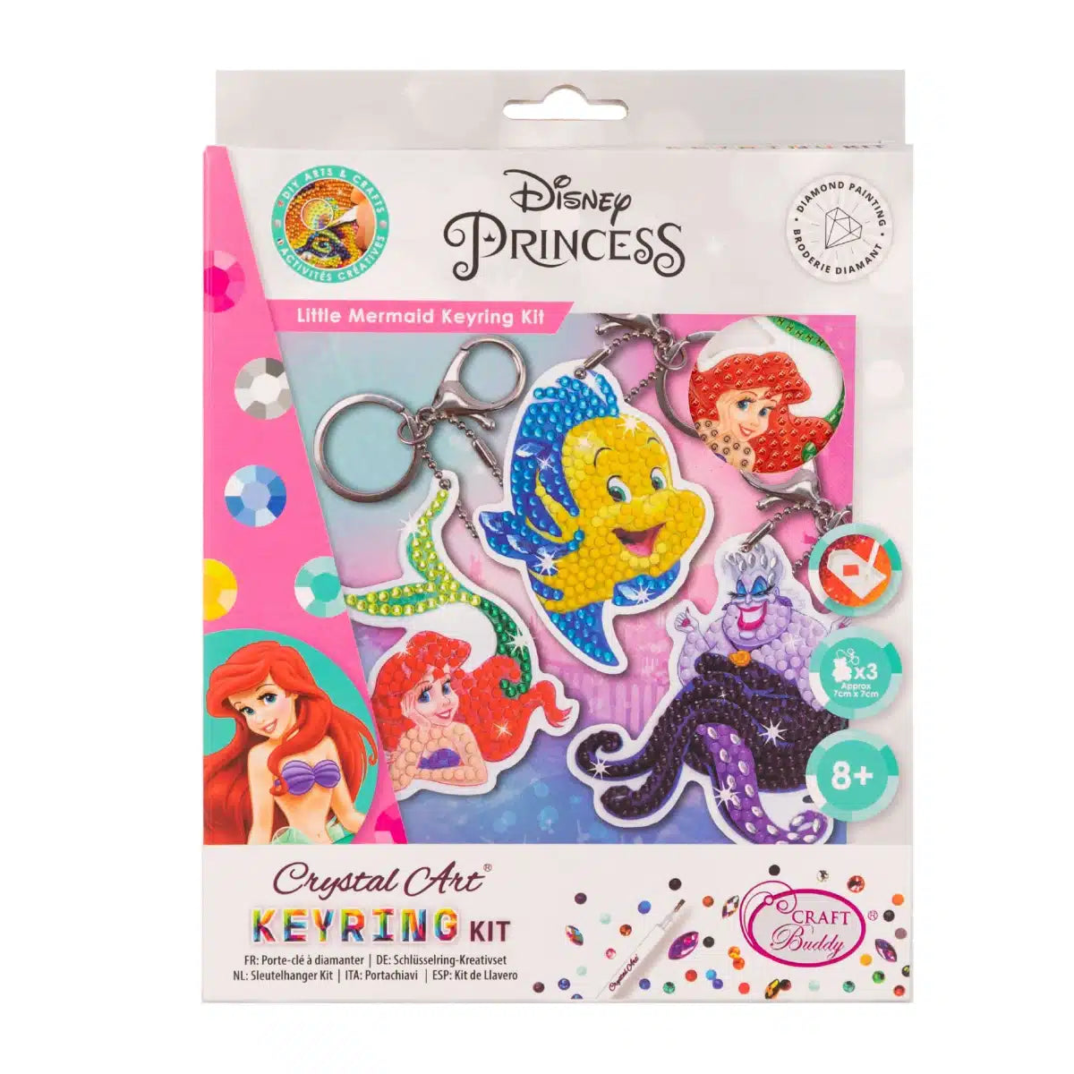 Disney diamond painting sleutelhangers maken little mermaid