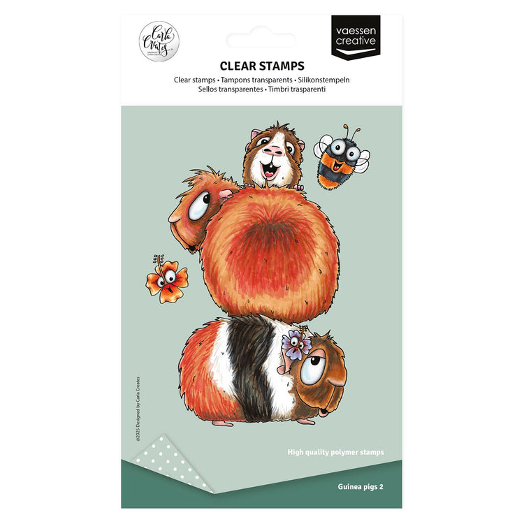Vaessen creative • clear stamps guinea pigs 2 6st.