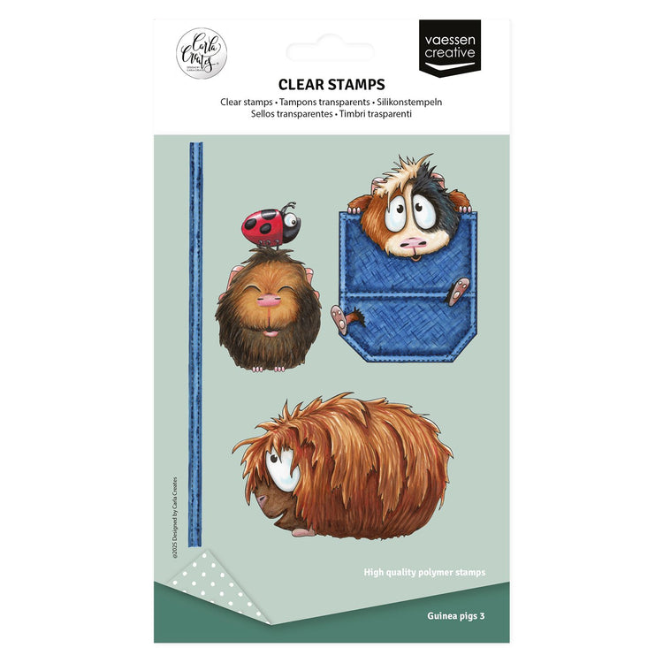 Vaessen creative • clear stamps guinea pigs 3 8st.