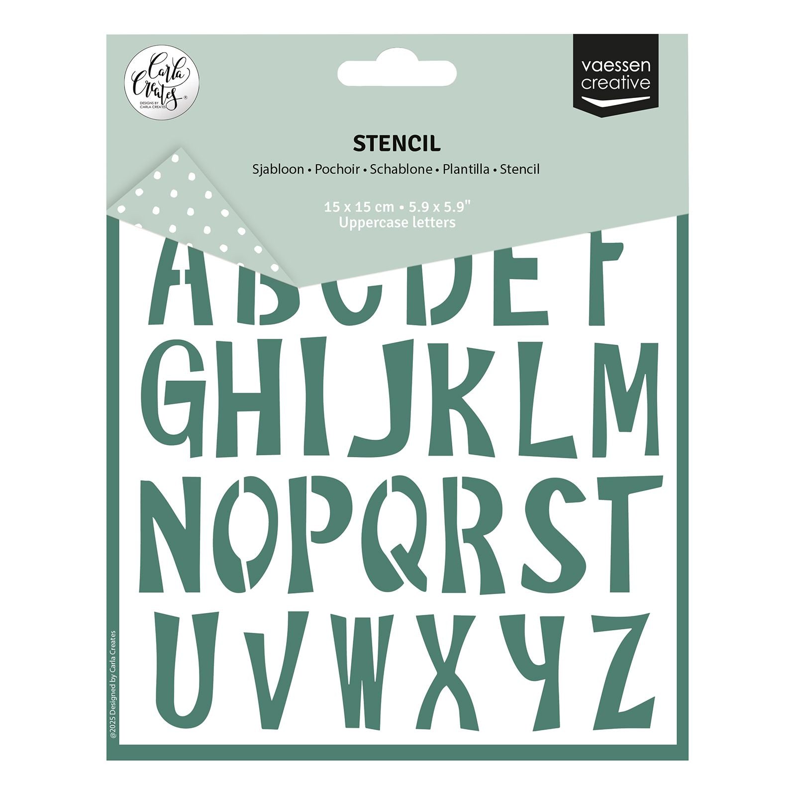 Vaessen creative • stencil alfabet hoofdletters 15x15cm