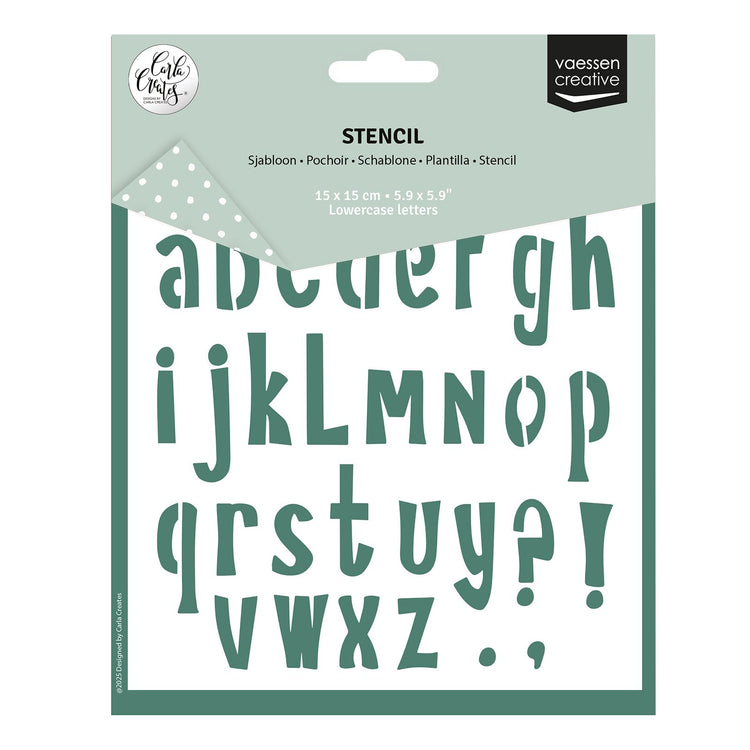 Vaessen creative • stencil alfabet kleine letters 15x15cm