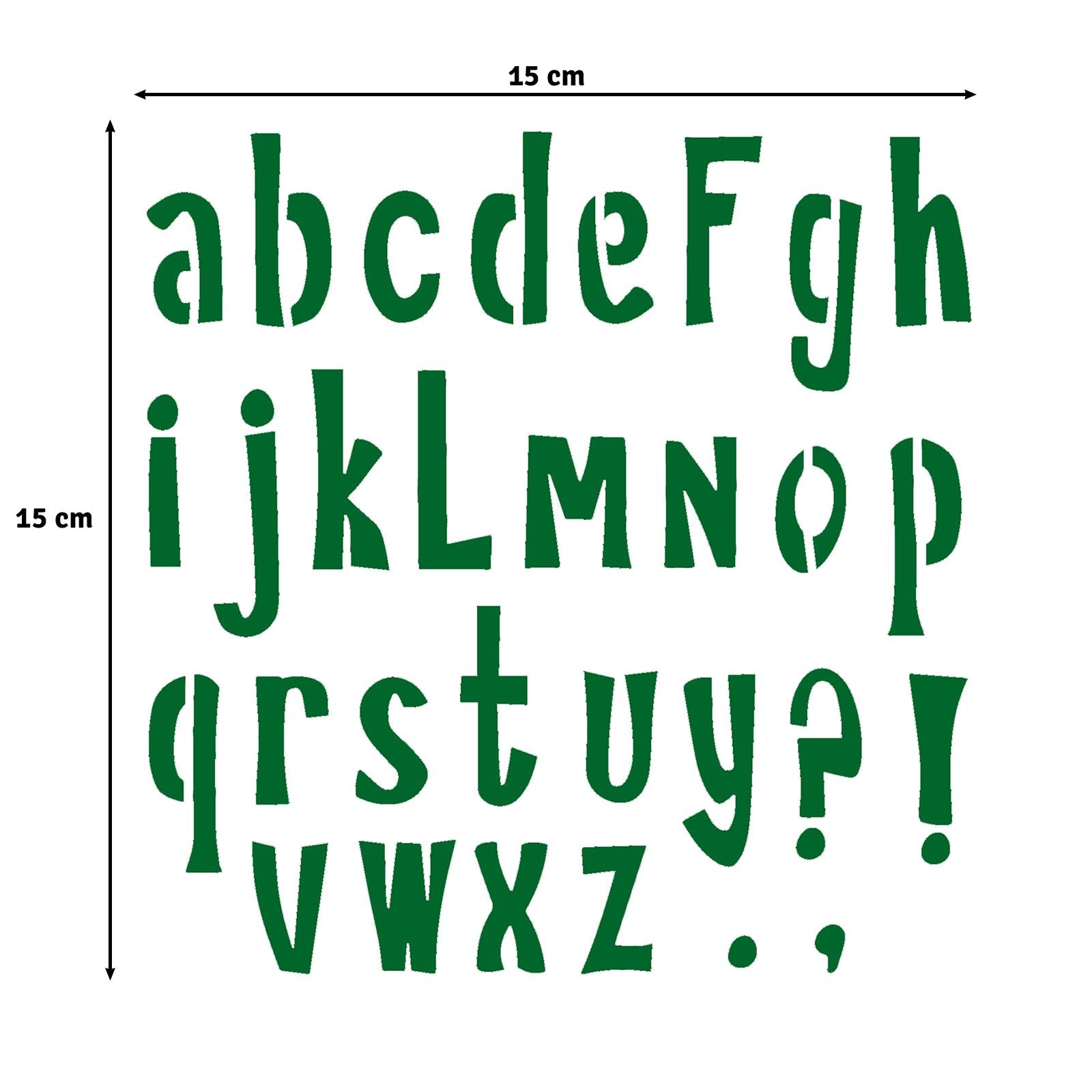 Vaessen creative • stencil alfabet kleine letters 15x15cm