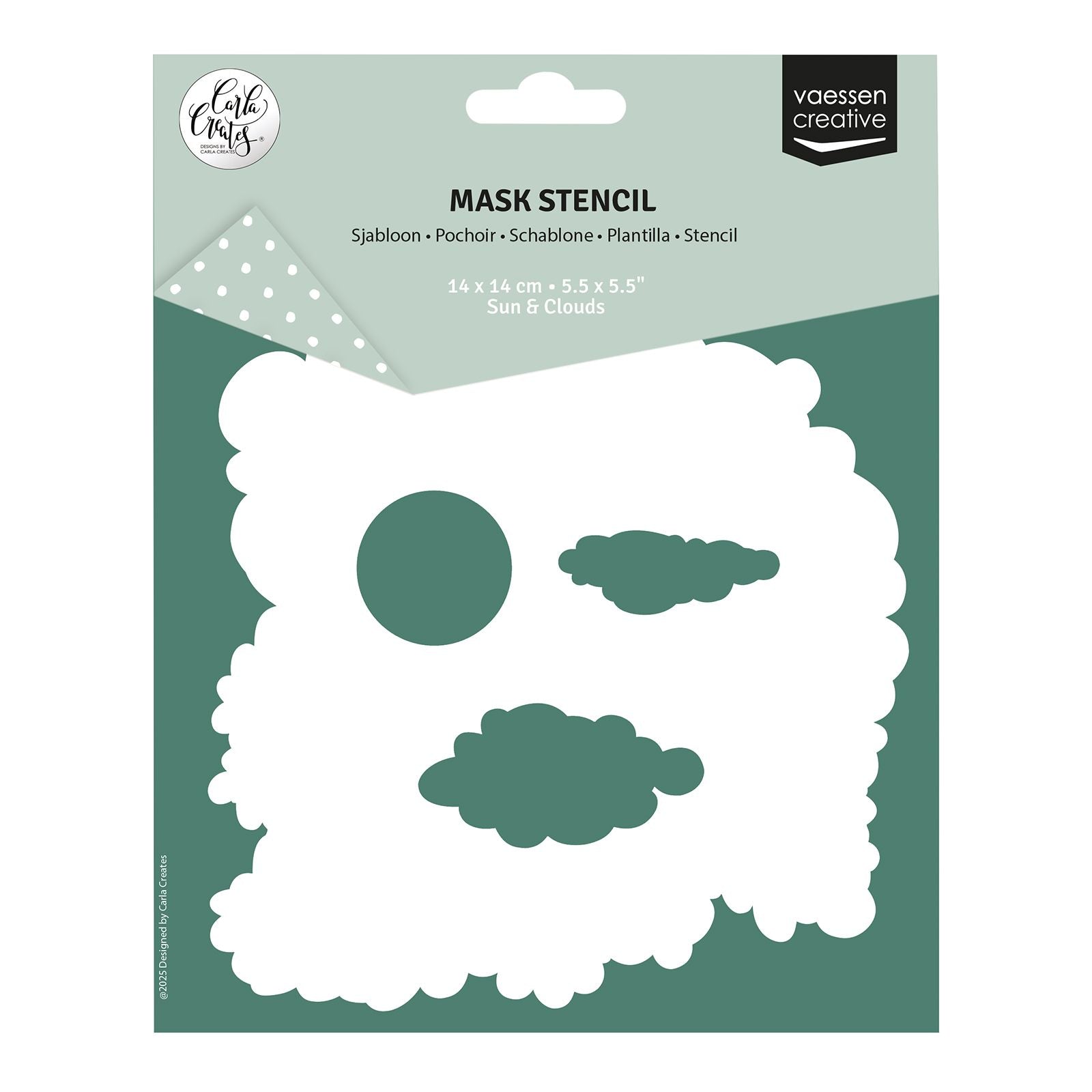 Vaessen creative • stencil zon wolken 14x14cm