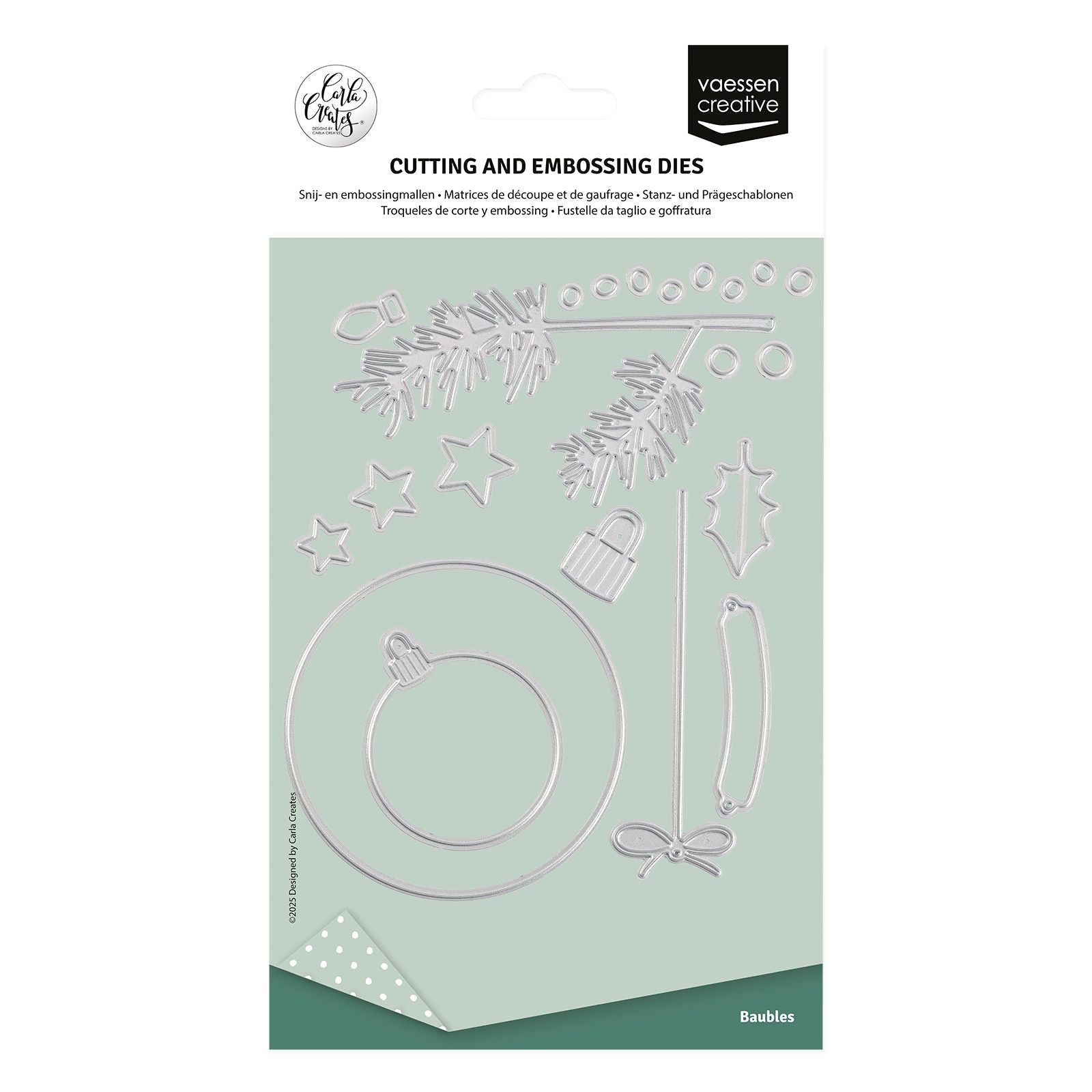 Vaessen creative • snij- en embossingmallen kerstdecoraties 15st.
