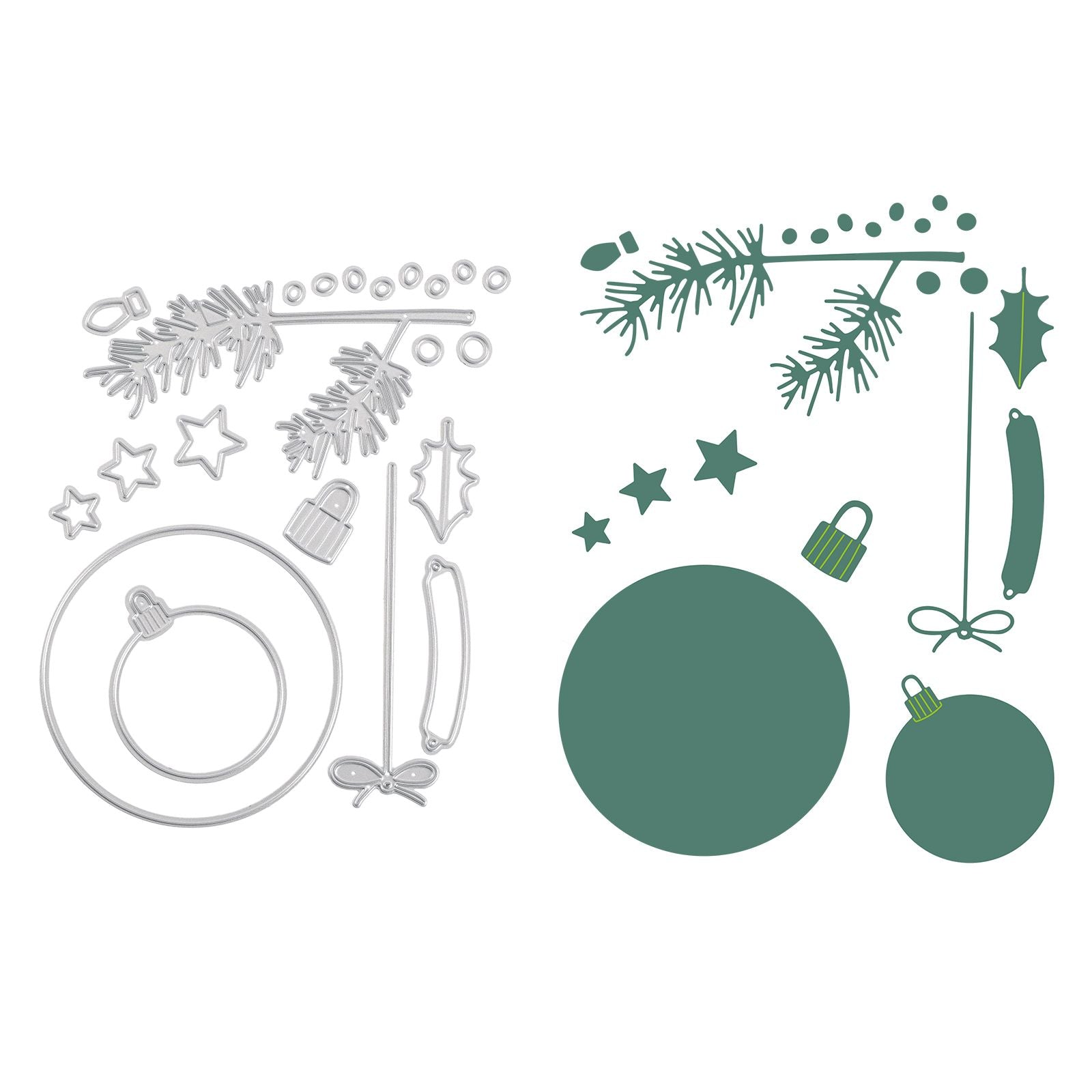 Vaessen creative • snij- en embossingmallen kerstdecoraties 15st.