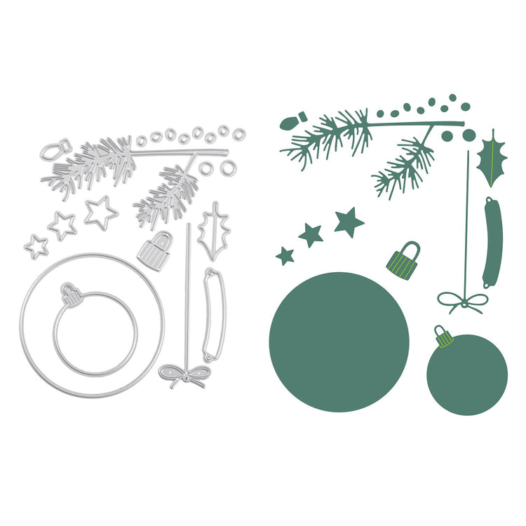 Vaessen creative • snij- en embossingmallen kerstdecoraties 15st.