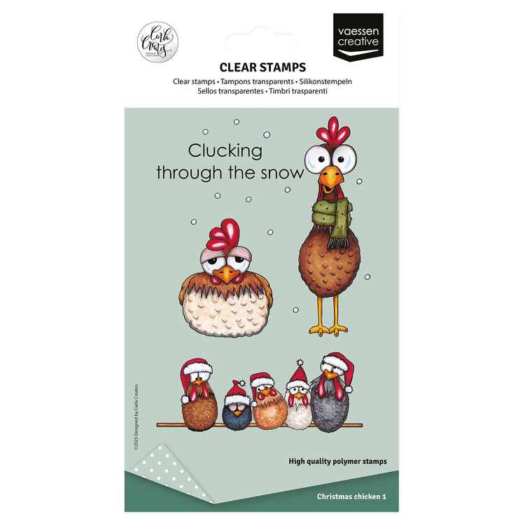 Vaessen creative • clear stamps kerstkippen 1 12st.