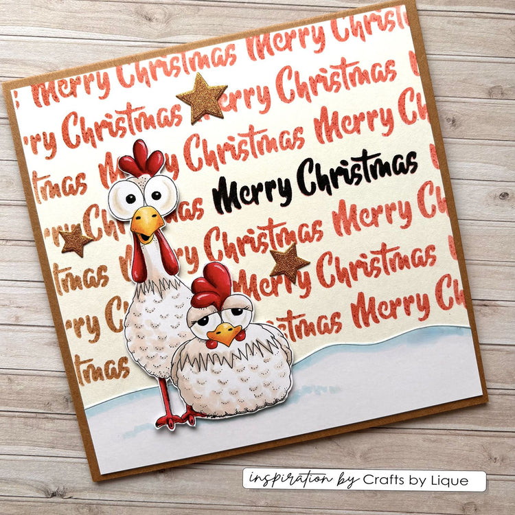 Vaessen creative • clear stamps kerstkippen 1 12st.