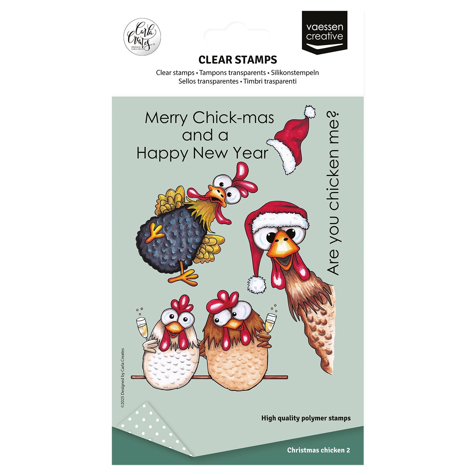 Vaessen creative • clear stamps kerstkippen 2 10st.