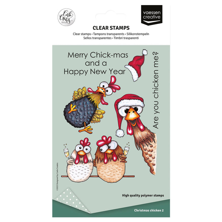 Vaessen creative • clear stamps kerstkippen 2 10st.