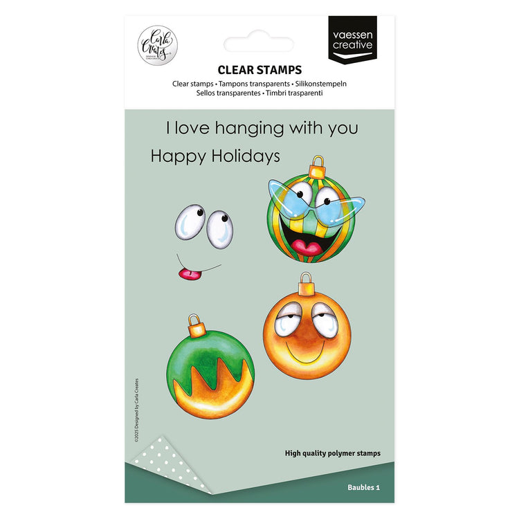 Vaessen creative • clear stamps kerstballen 1 12st.