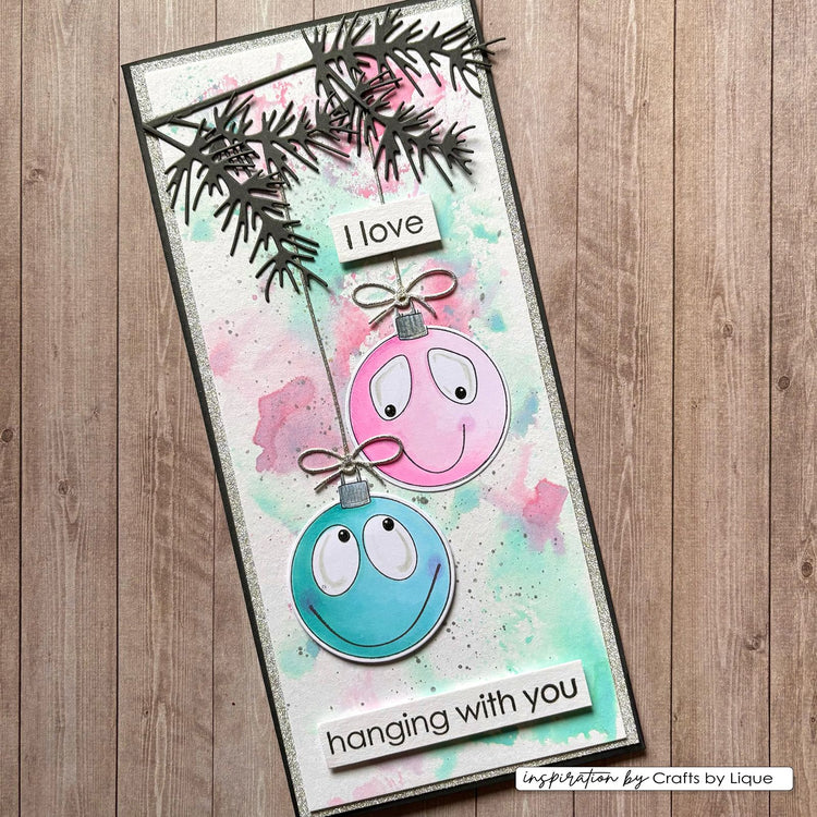 Vaessen creative • clear stamps kerstballen 1 12st.