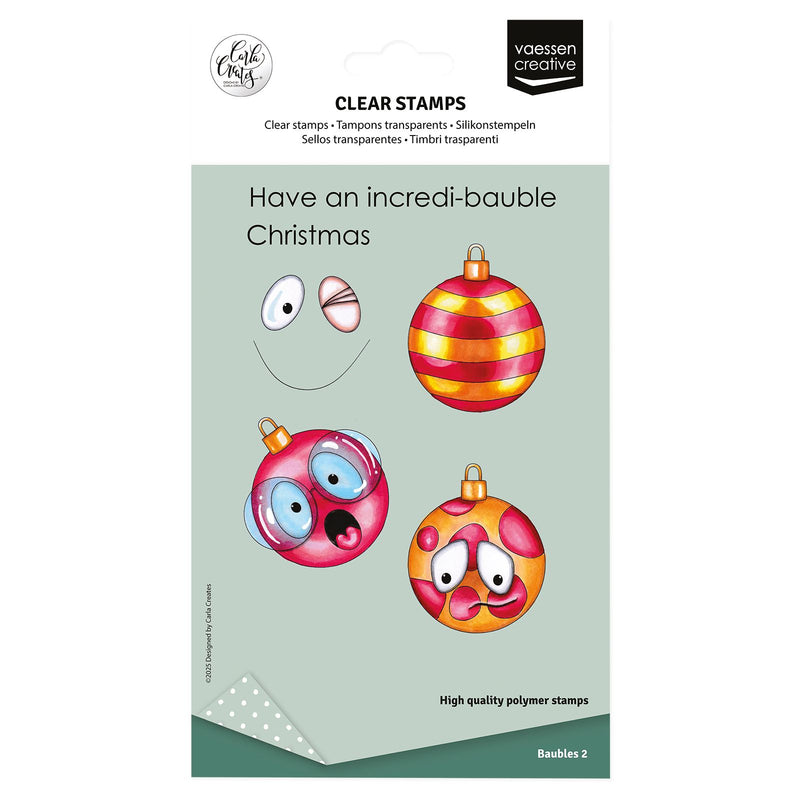 Vaessen creative • clear stamps kerstballen 2 12st.