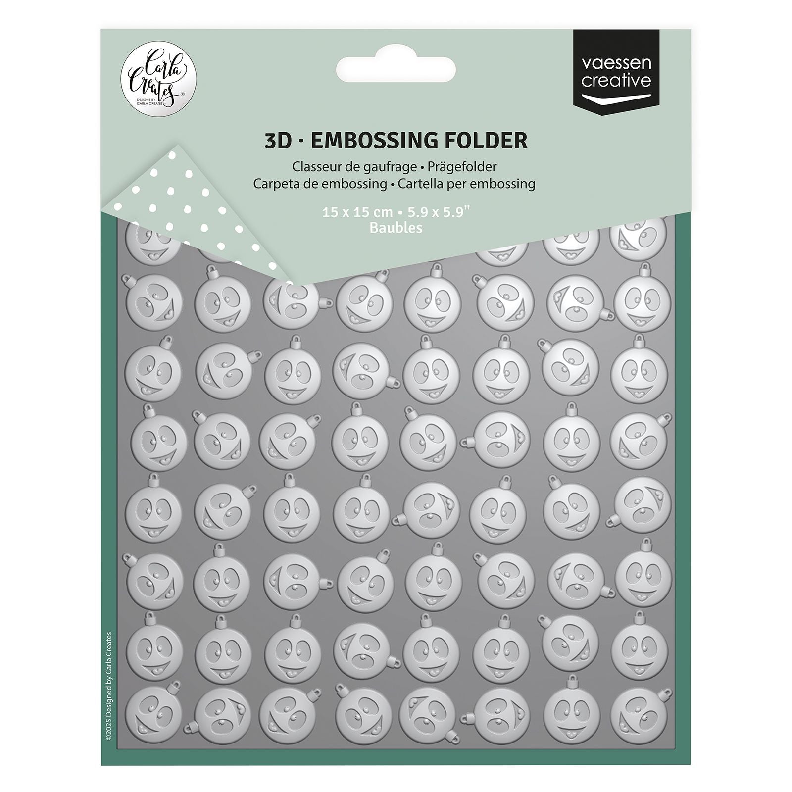 Vaessen creative • embossing folder kerstballen
