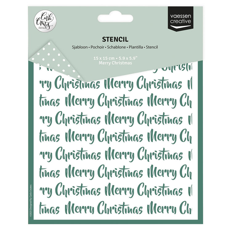 Vaessen creative • stencil merry christmas 15x15cm