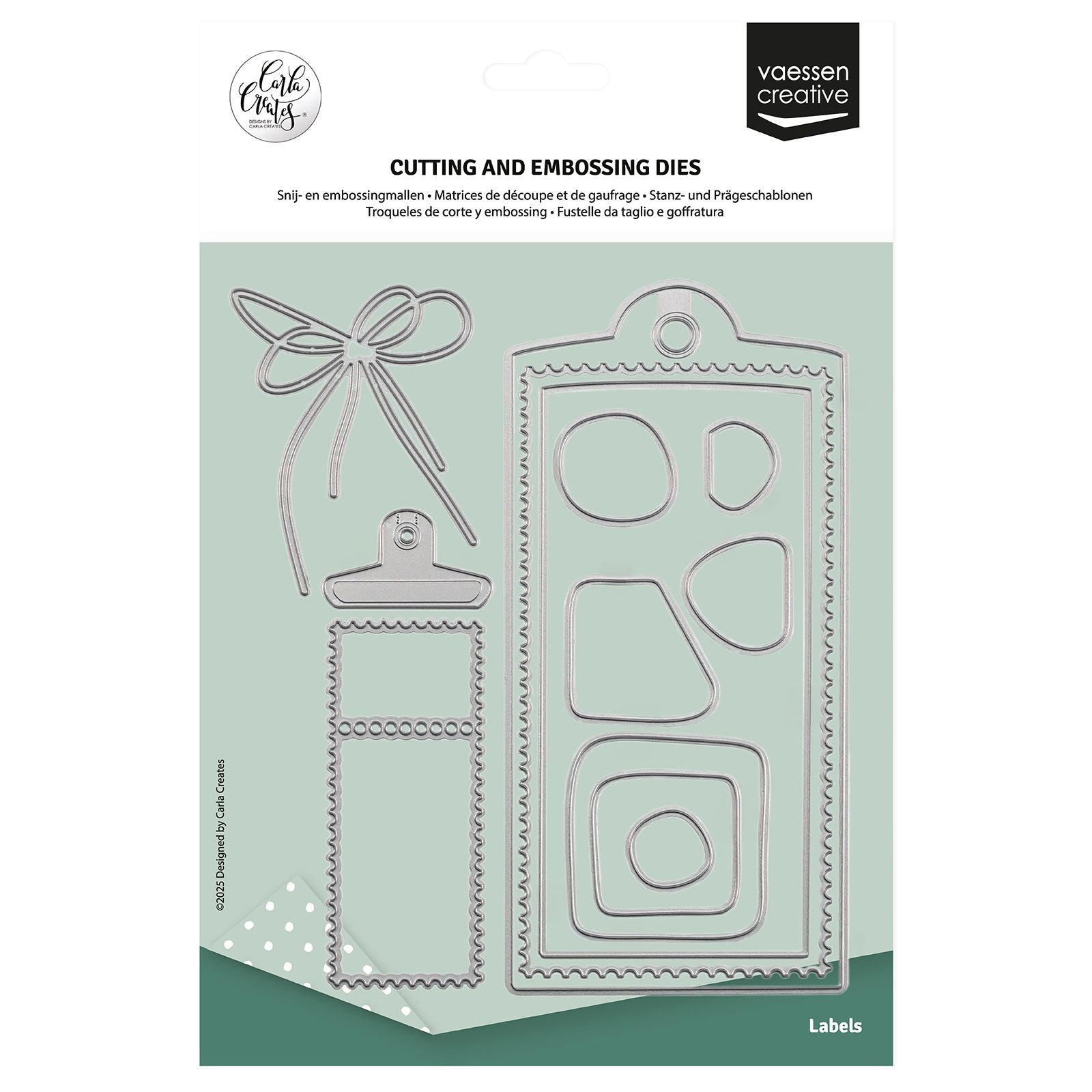 Vaessen creative • snij- en embossingmallen label 13st.