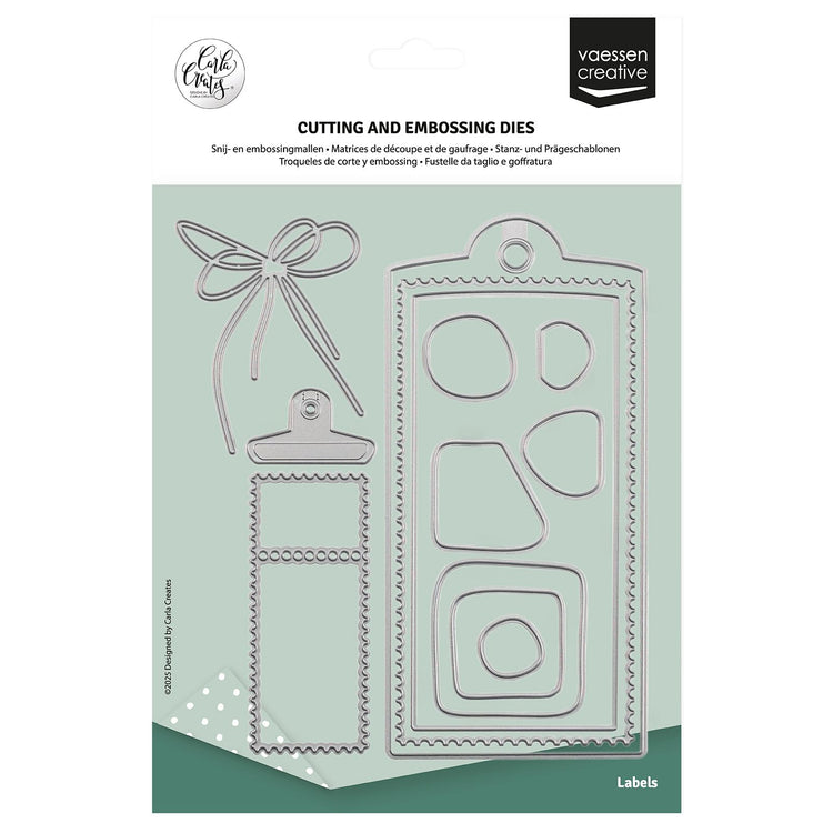 Vaessen creative • snij- en embossingmallen label 13st.