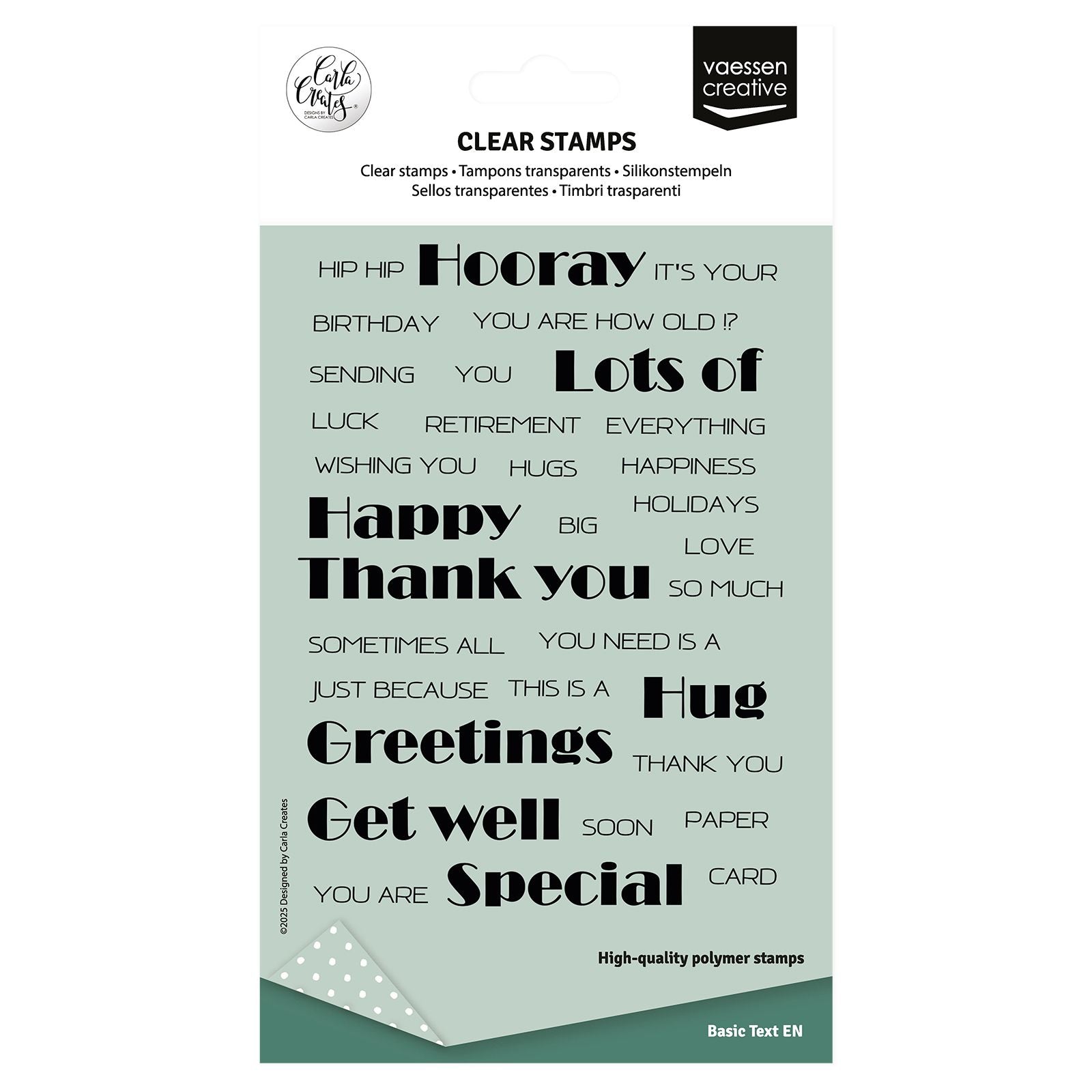 Vaessen creative • clear stamps engelse teksten 34st.