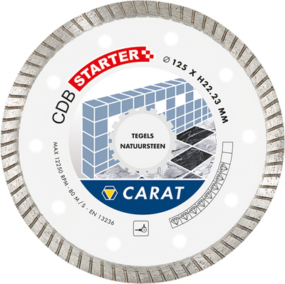 Carat cdbs125300 diamantzaagblad voor droogzagen - 125x22,23x10mm - tegels natuursteen - cdbs125300