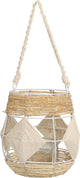 Home styling lantaarn 23x20cm ijzer glas touw