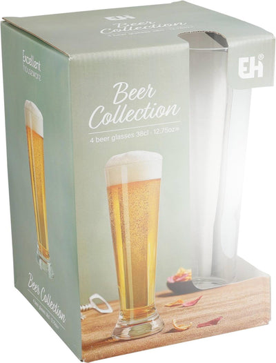 Excellent houseware bierglazenset 4-delig 380ml ã˜7xh20,5cm