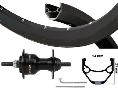 Kgs voorwiel 28 inch (622) primax zac 2000 zwart zwart rollerbrake vaste as