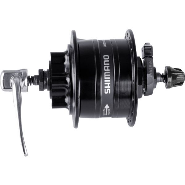 Shimano dh-3d32 naafdynamo 6-bolt quick release - zwart - 36 gaats