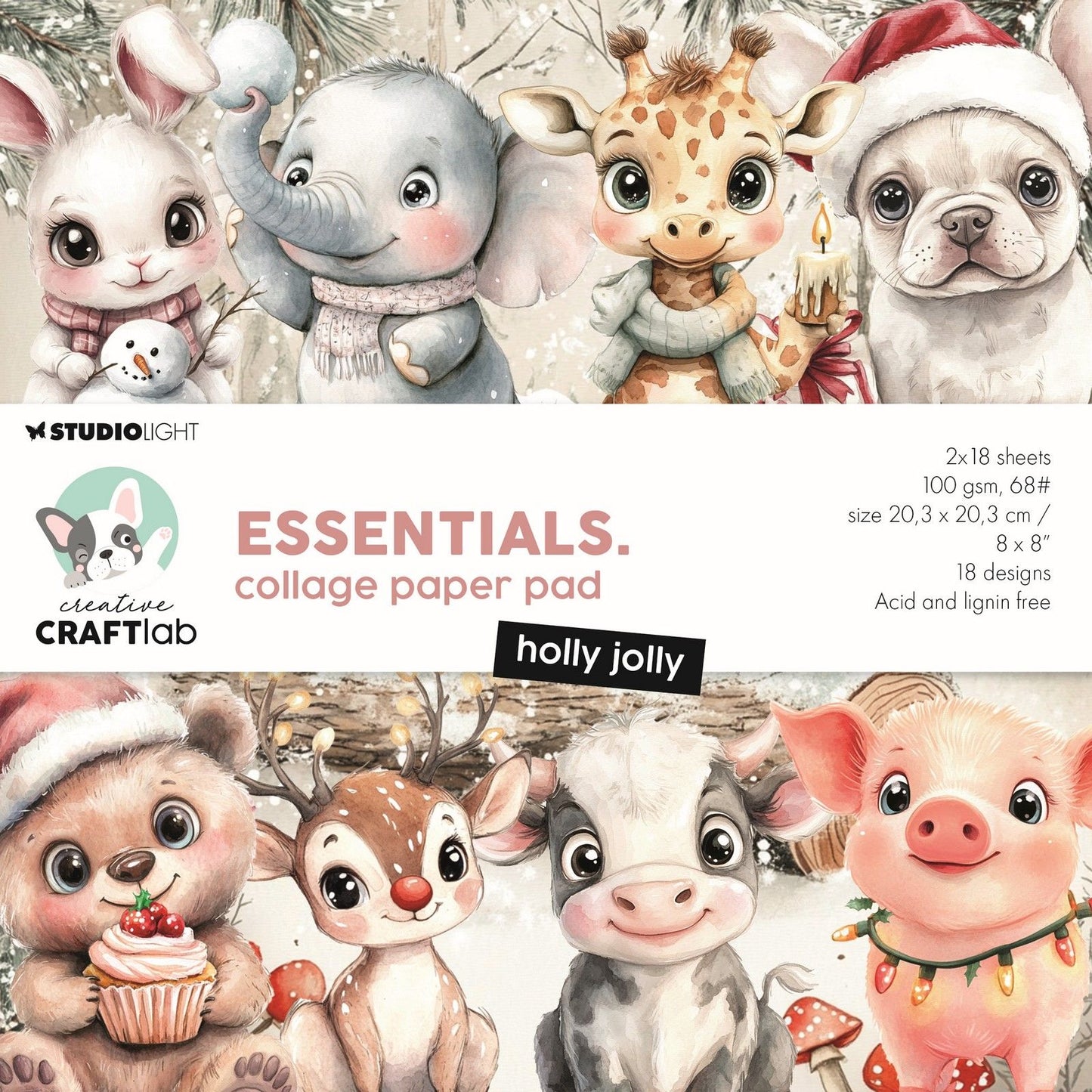 Creative craftlab • essentials collage paper pad holly jolly