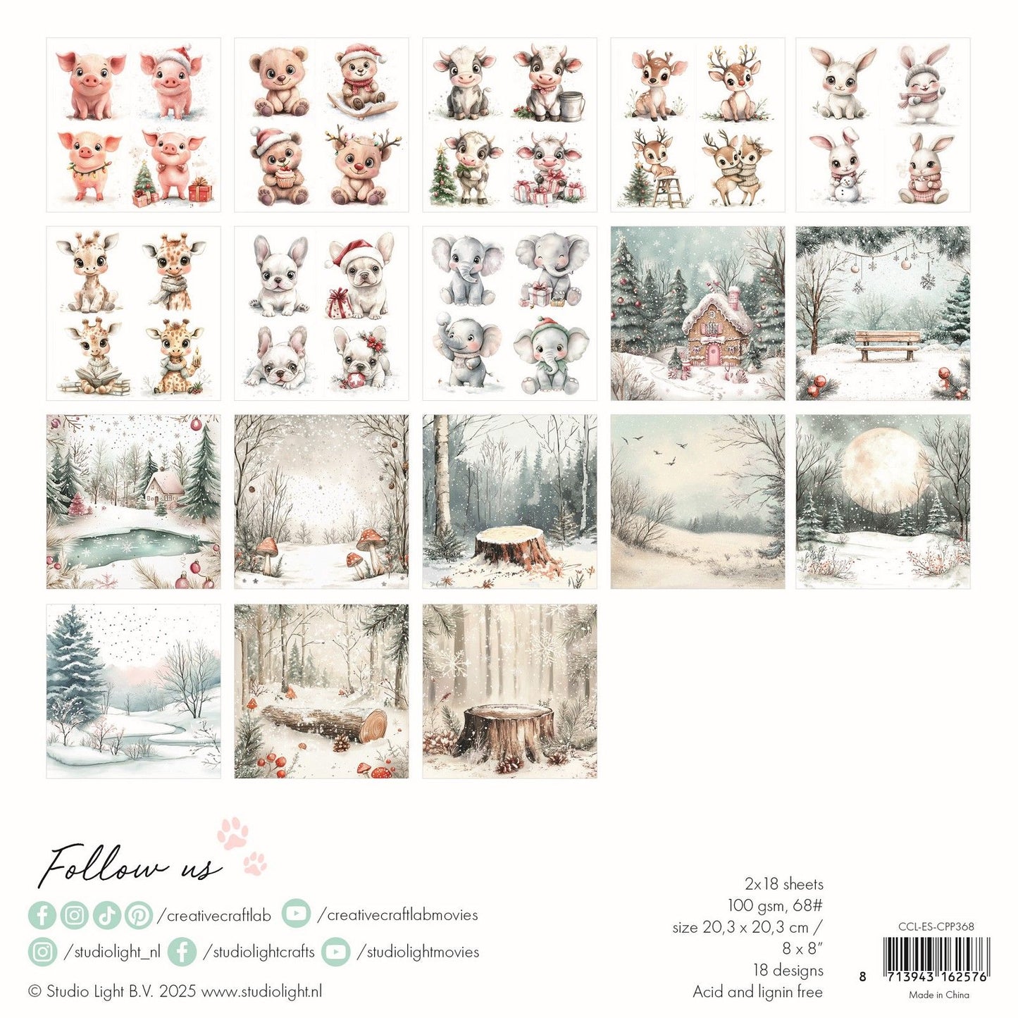 Creative craftlab • essentials collage paper pad holly jolly