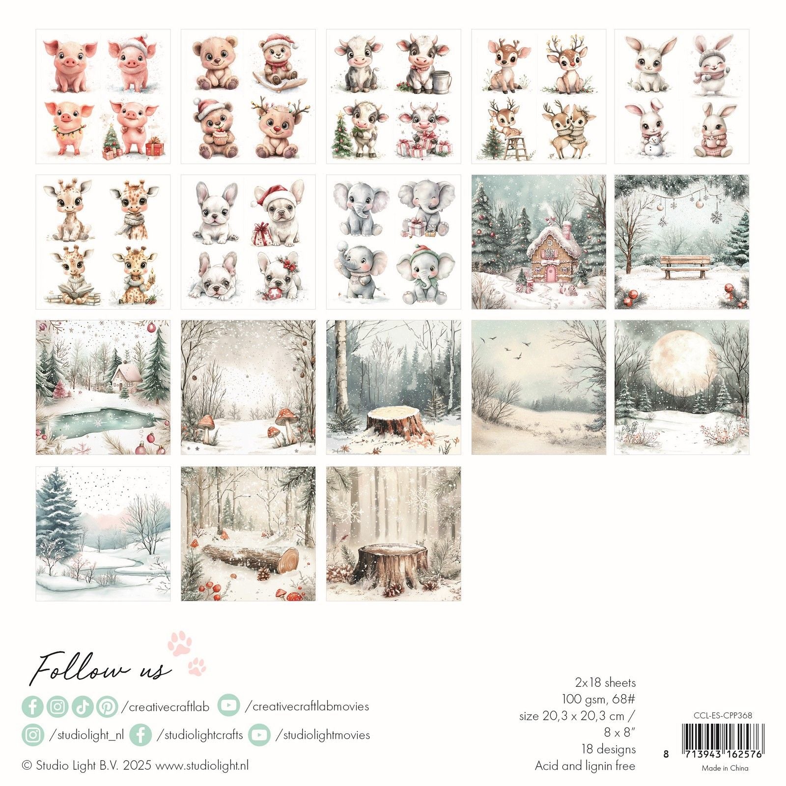 Creative craftlab • essentials collage paper pad holly jolly