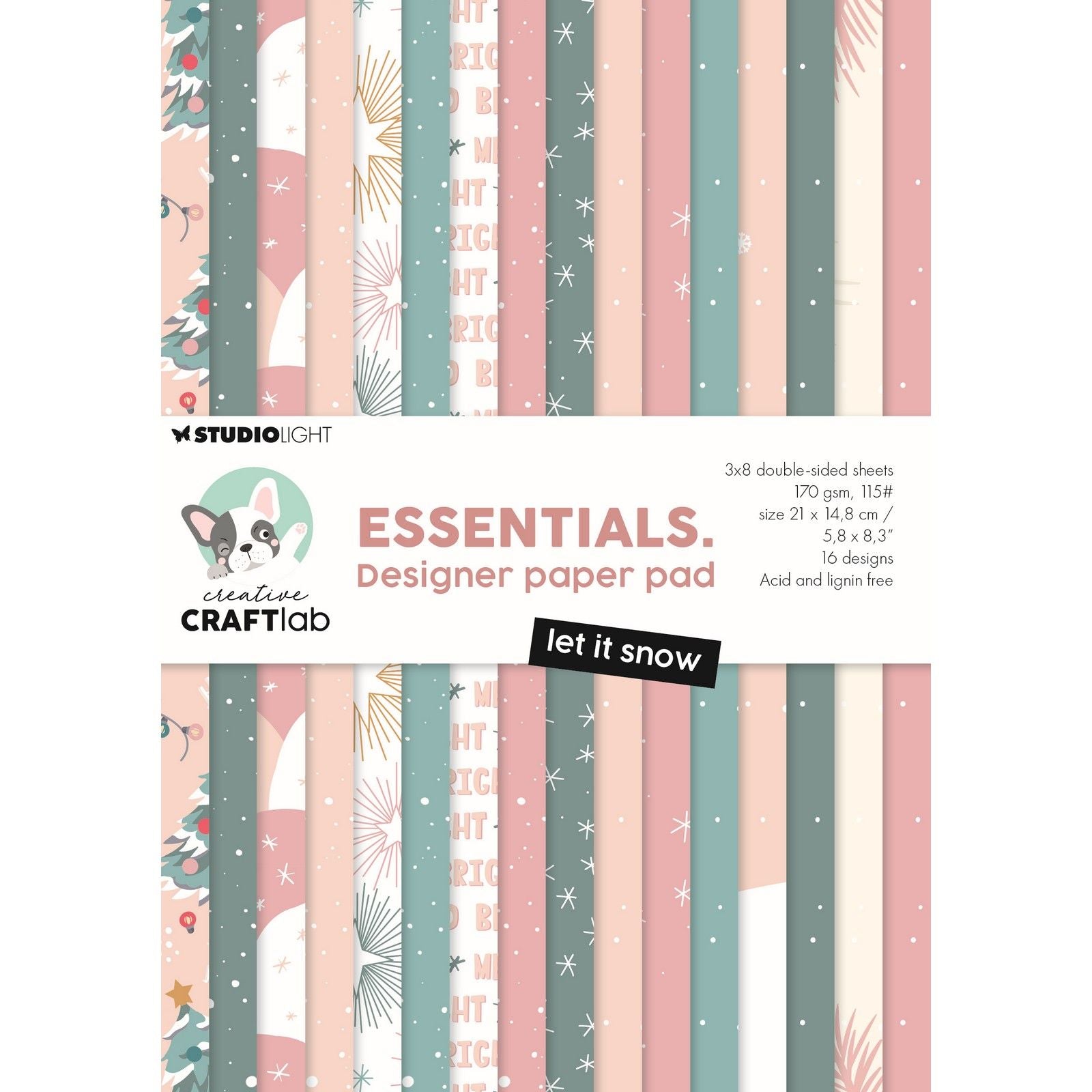 Creative craftlab • essentials designer paper pad let it snow