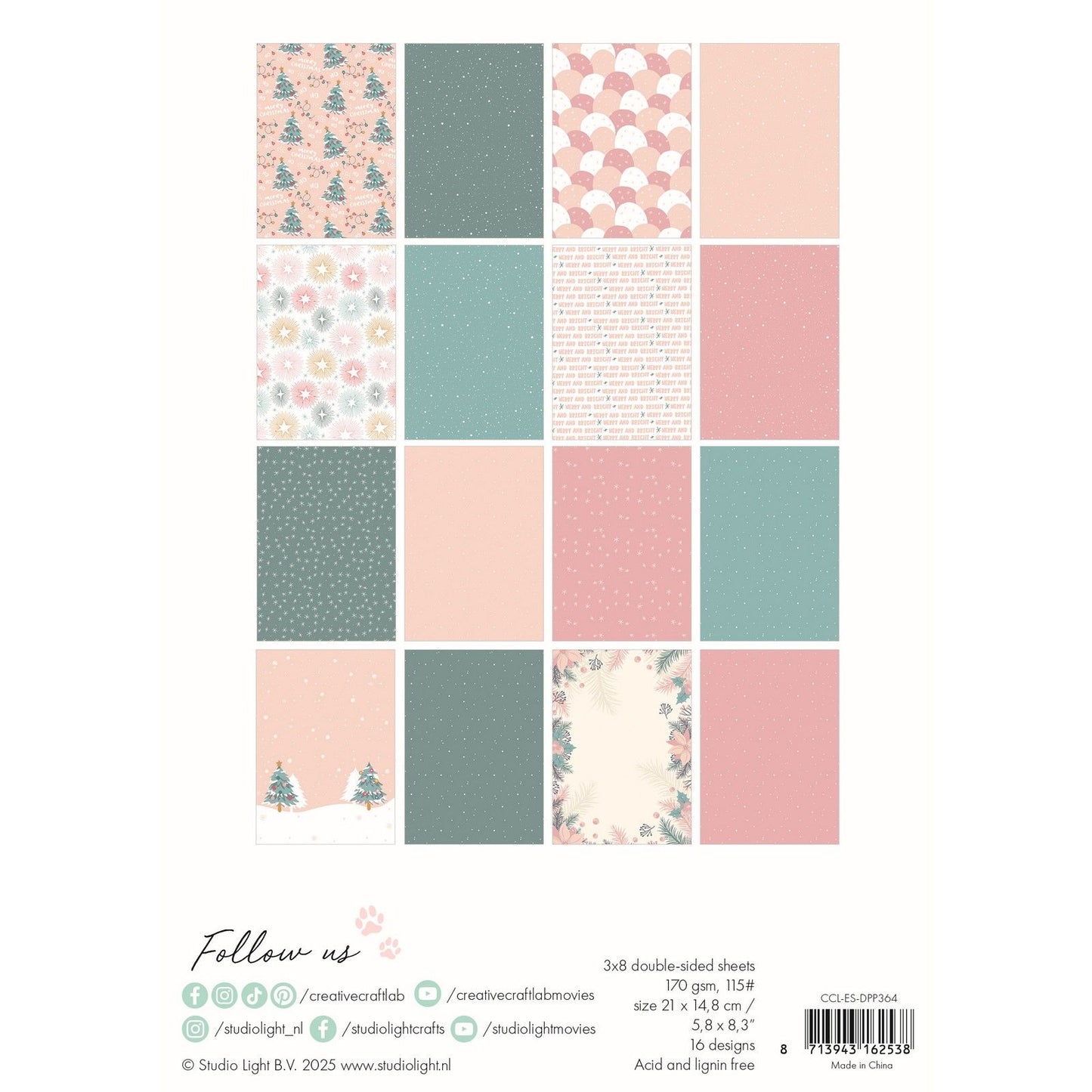 Creative craftlab • essentials designer paper pad let it snow