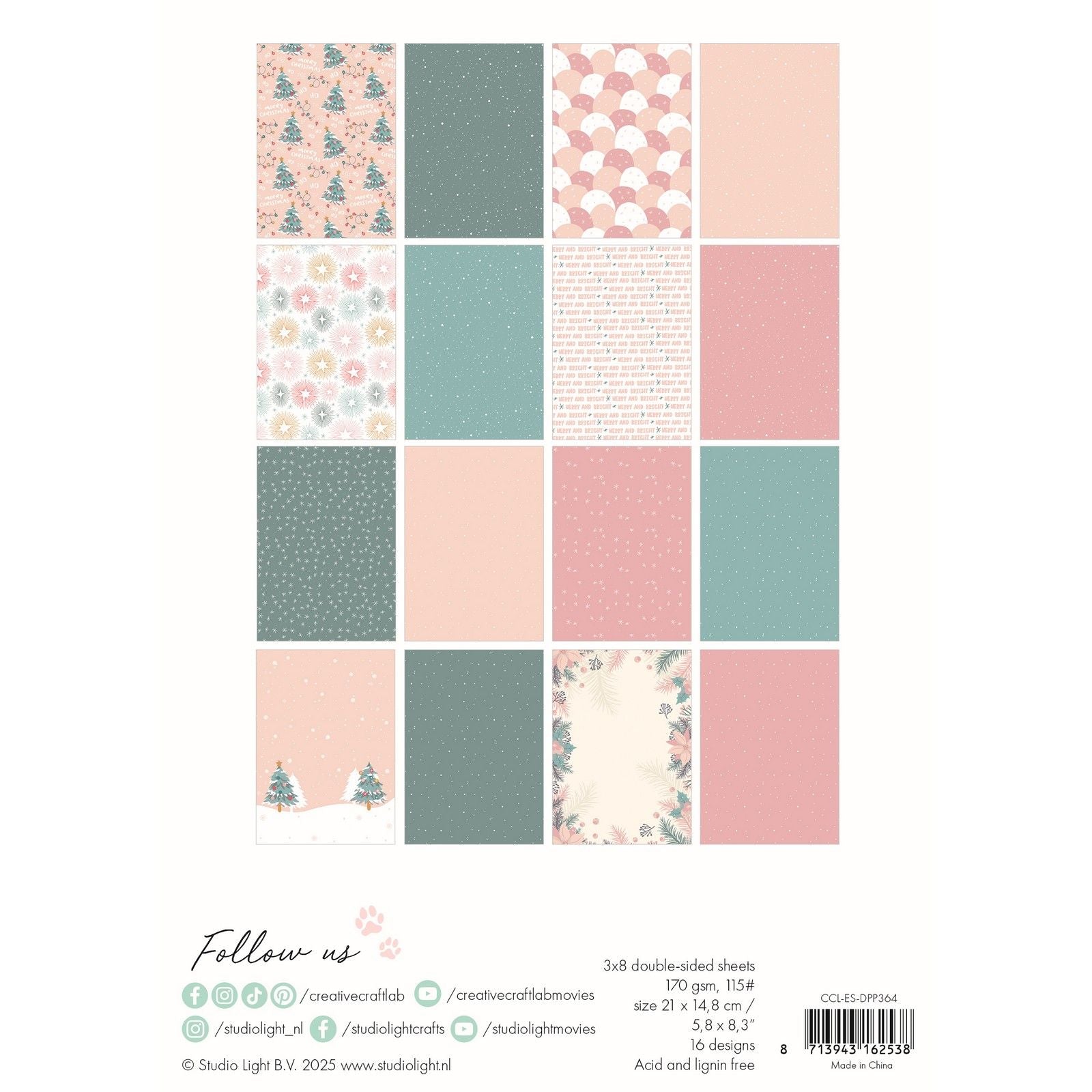 Creative craftlab • essentials designer paper pad let it snow