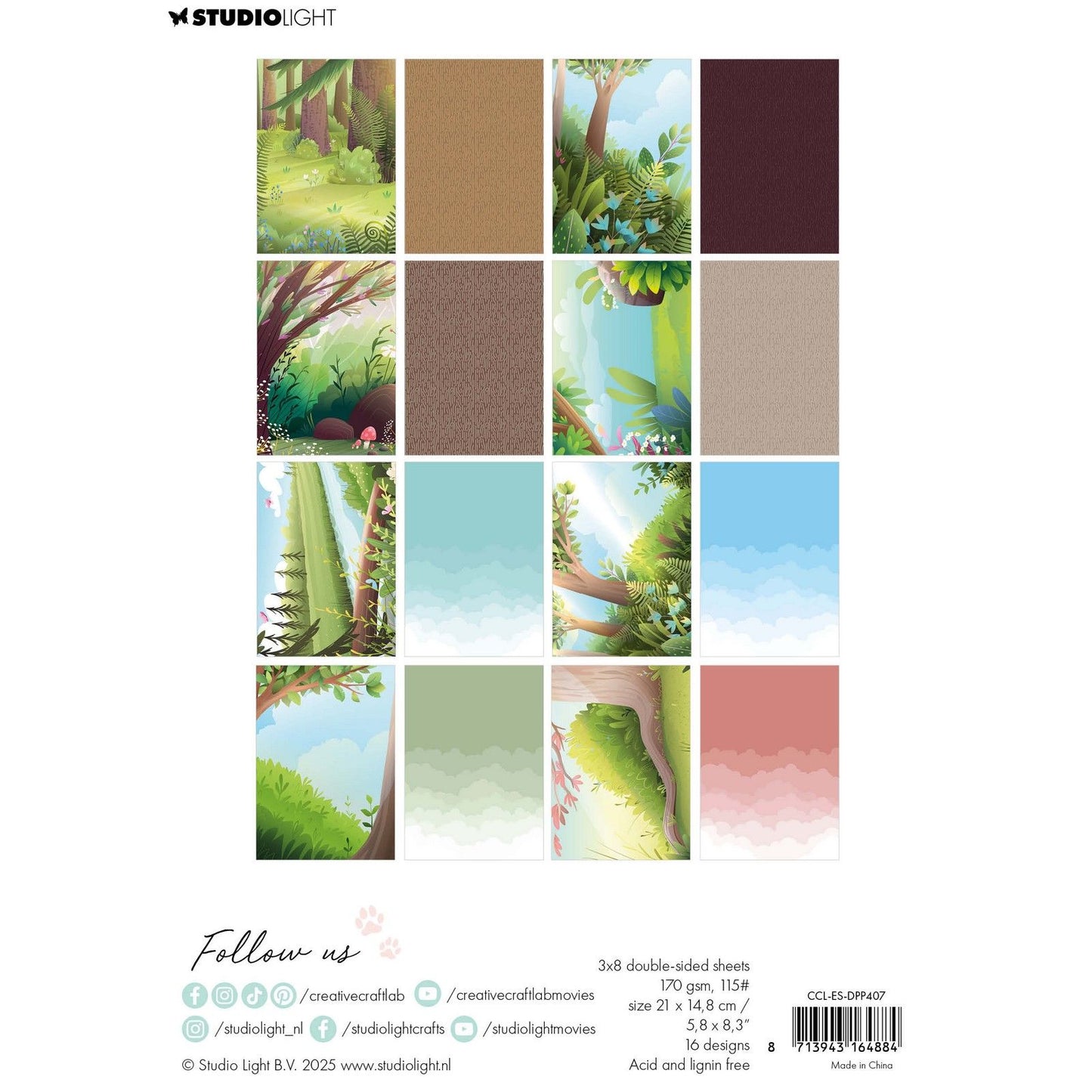 Creative craftlab • designer paper pad green forest essentials
