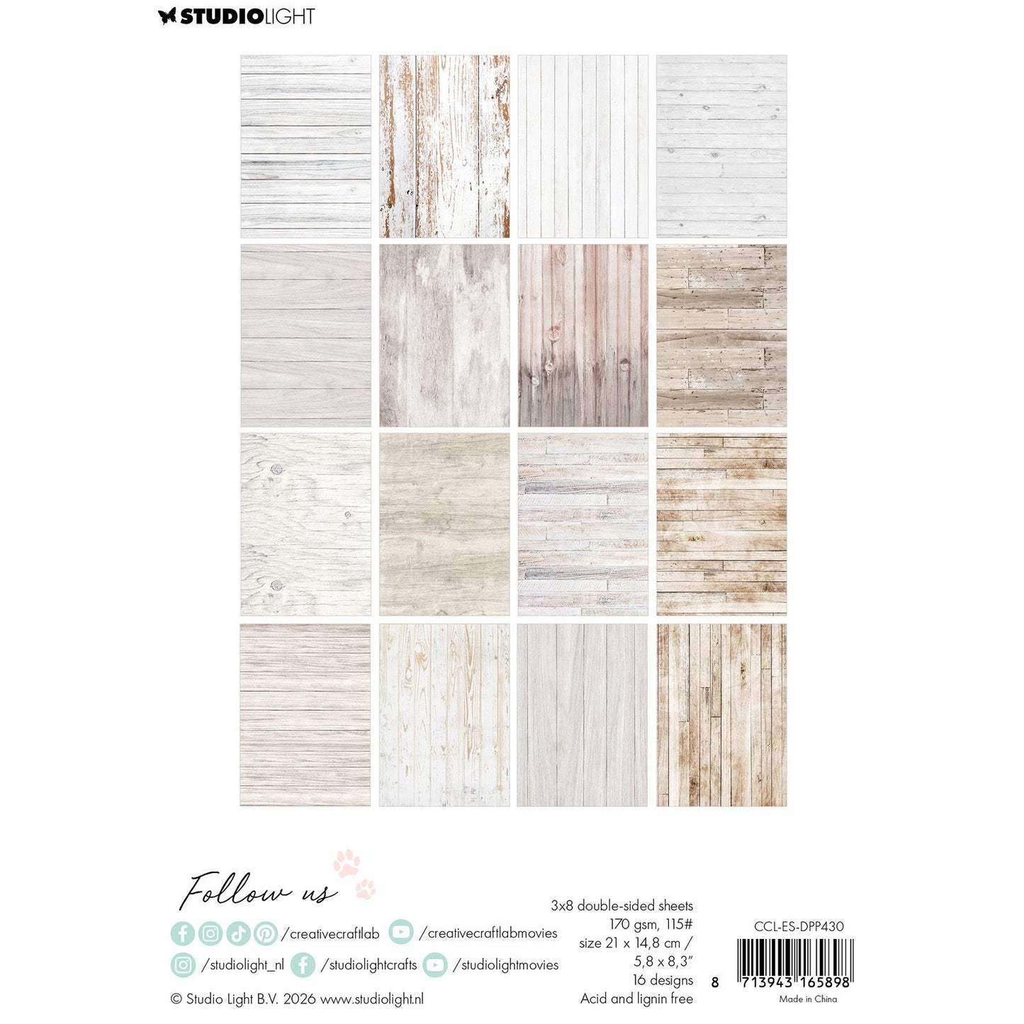 Creative craftlab • essentials design paper pad white wood